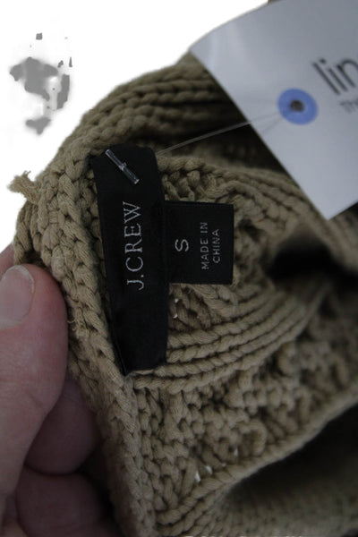 J Crew Women V-Neck Long Sleeve Pullover Sweater Beige Size S