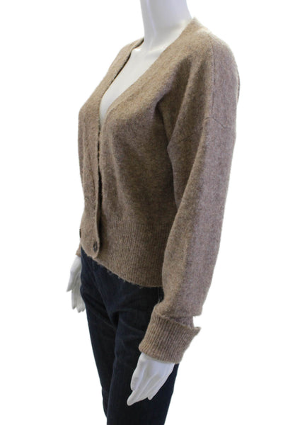 Zara Unisex Brown V-Neck Button Cardigan Long Sleeve Size S