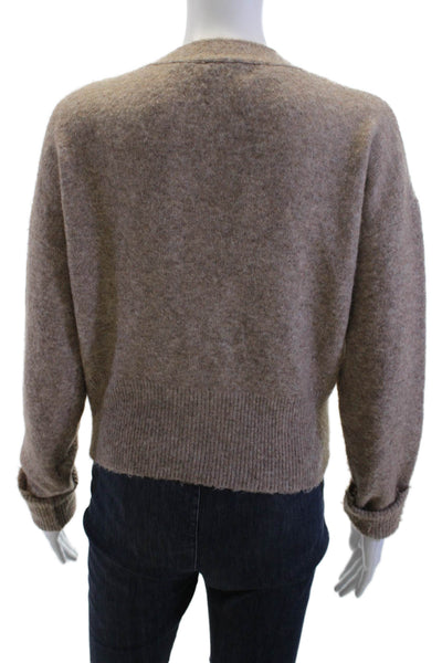 Zara Unisex Brown V-Neck Button Cardigan Long Sleeve Size S