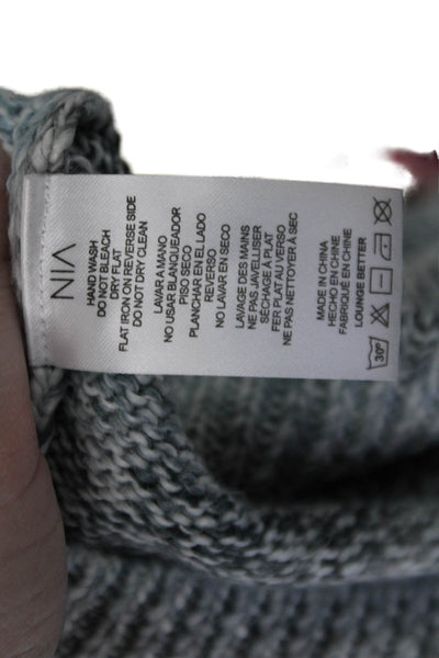 NIA Unisex Gray Striped Crew Neck Long Sleeve Pullover Size M