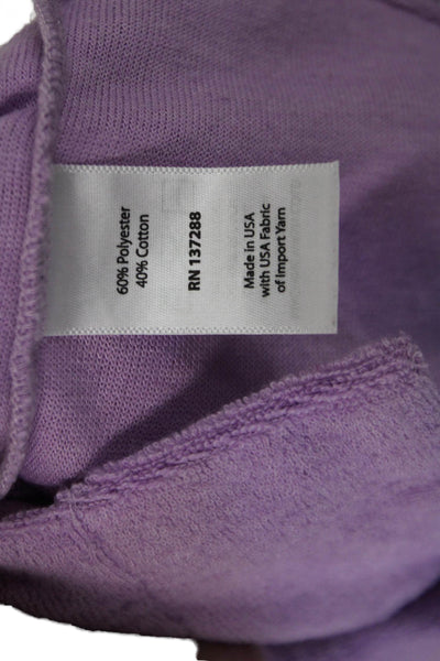 Year Of Ours Women Button Down Collared Short Sleeve Purple Blouse Size XS