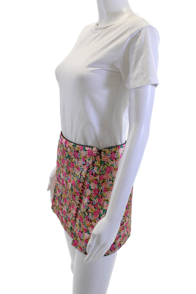 For Love & Lemons Womens Mini Floral Pencil Skirt Black Size S