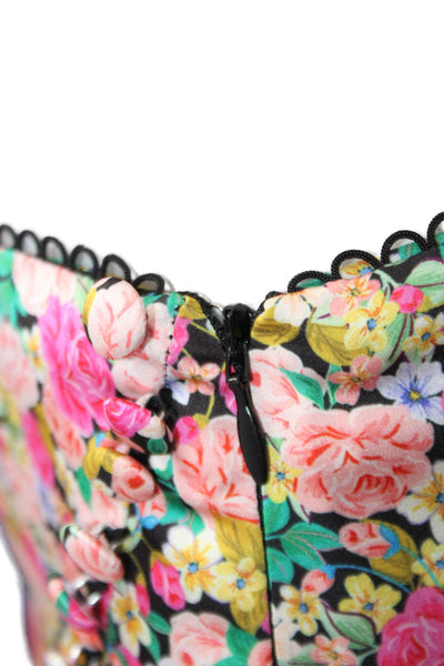 For Love & Lemons Womens Mini Floral Pencil Skirt Black Size S