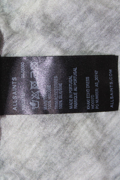 Allsaints Women Sleeveless Green Animal Print Viscose Mini Dress Size M