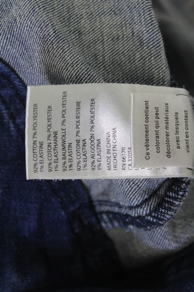 Pilcro Anthropologie Womens Cropped Dark Blue Jeans Mid Rise Size 27
