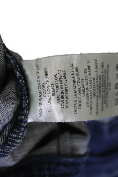 Pilcro Anthropologie Womens Cropped Dark Blue Jeans Mid Rise Size 27