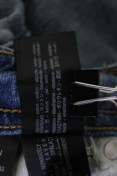 Zara Womens Cropped Ankle Mid Rise Blue Cotton Elastane Jeans Size 0