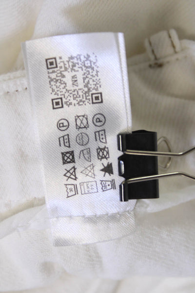 Zara Women Cropped Chino Pants White 100% Cotton Size XS