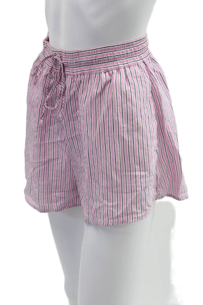 Zara Unisex Pink Striped Beach Drawstring Shorts Size XS