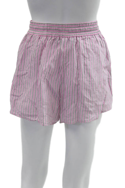 Zara Unisex Pink Striped Beach Drawstring Shorts Size XS