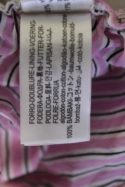 Zara Unisex Pink Striped Beach Drawstring Shorts Size XS