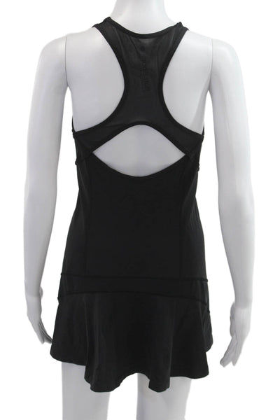 Lululemon Women Tank Dress Black V-Neck Short Nylon Blend Size 4