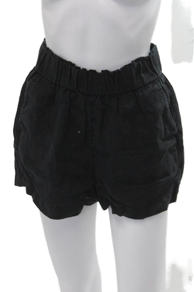 J Crew Unisex Black Linen Blend Beach Shorts Size XS