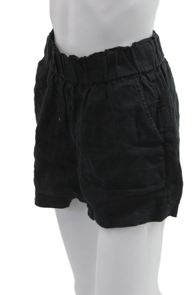 J Crew Unisex Black Linen Blend Beach Shorts Size XS
