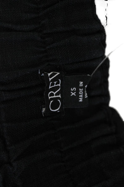 J Crew Unisex Black Linen Blend Beach Shorts Size XS