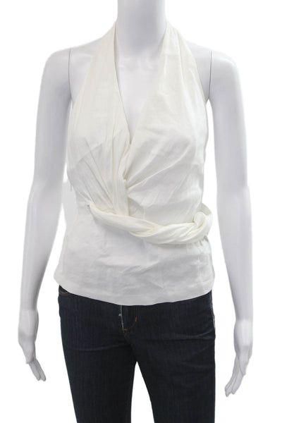 Zara Women White Sleeveless Tank Polyester Viscose Elastane Size XS