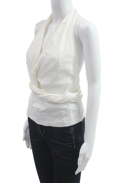 Zara Women White Sleeveless Tank Polyester Viscose Elastane Size XS