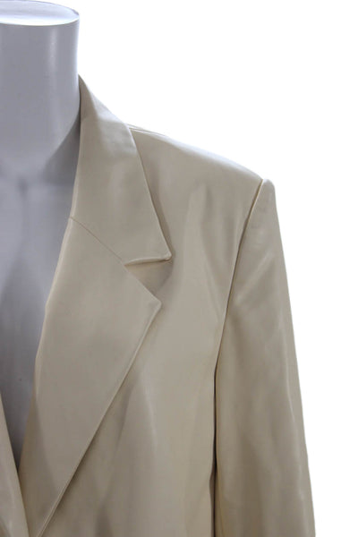Weworewhat Womens Long Sleeve Button Blazer Nude Size M