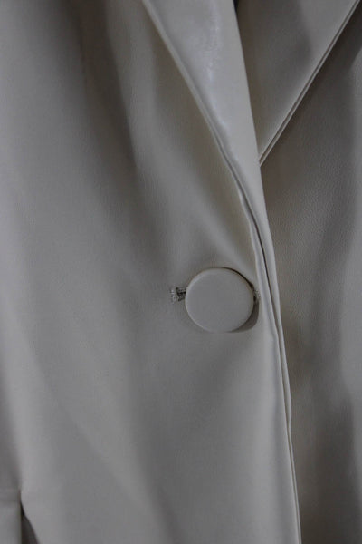 Weworewhat Womens Long Sleeve Button Blazer Nude Size M
