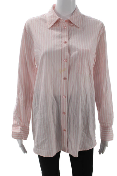 Equipment Femme Womens Striped Collared Cotton Button-Up Long Sleeve Size S