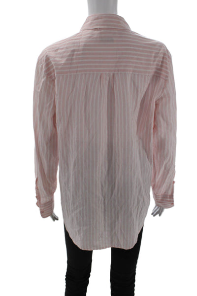 Equipment Femme Womens Striped Collared Cotton Button-Up Long Sleeve Size S