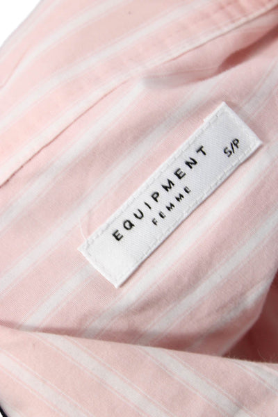 Equipment Femme Womens Striped Collared Cotton Button-Up Long Sleeve Size S