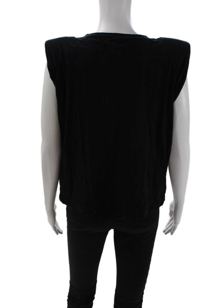 Velvet by Graham & Spencer Women Sleeveless Jersey Tee Black Size S