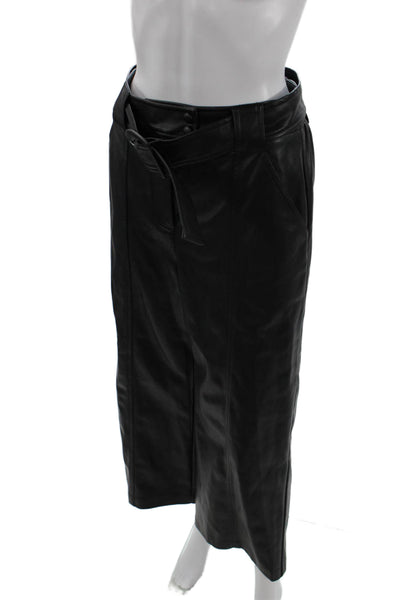 Suncoo Women Cropped Paperbag Pants Black Recycled Polyester Buckle Size S