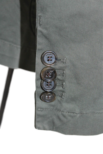Designer Mens Army Green Blazer Collared Button Fall Size 50