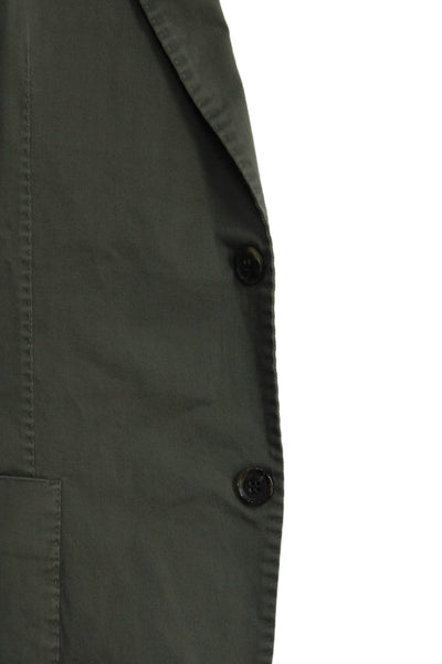 Designer Mens Army Green Blazer Collared Button Fall Size 50