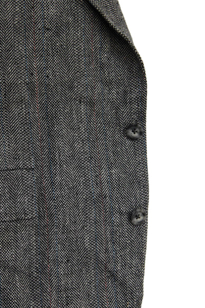 Hart Schaffner Marx Men Gray Herringbone Silk Sport Coat Size 40