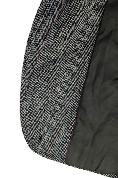 Hart Schaffner Marx Men Gray Herringbone Silk Sport Coat Size 40