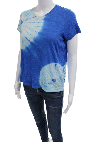 Goldie Women Jersey T Shirt Blue Crew Neck Pima Cotton Short Sleeve Size S