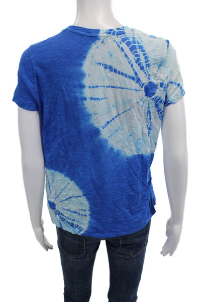 Goldie Women Jersey T Shirt Blue Crew Neck Pima Cotton Short Sleeve Size S
