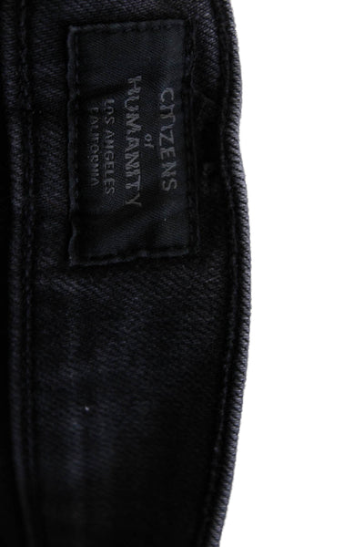 Citizens of Humanity Women Skinny Ankle Jeans Dark Gray Button Fly Size 24
