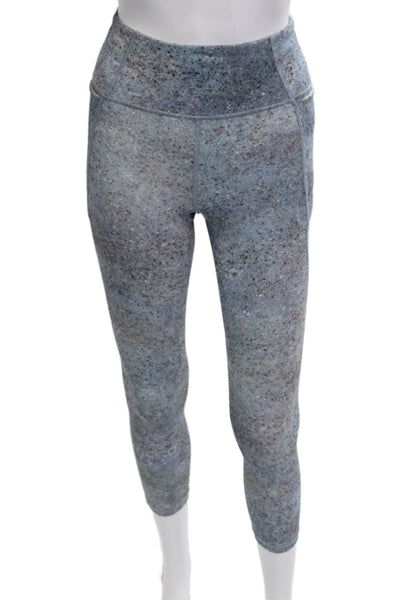 Lululemon Women Cropped Blue Nylon Blend Leggings Grunge Fall Size 2