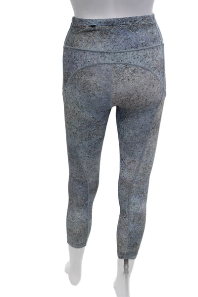 Lululemon Women Cropped Blue Nylon Blend Leggings Grunge Fall Size 2