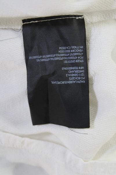 Club Monaco Women Boho Blouse White Viscose Zip Long Sleeve Size XS