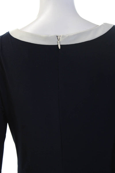Lauren Ralph Lauren Womens Sheath Dress Dark Blue 3/4 Sleeve Round Neck Size 6