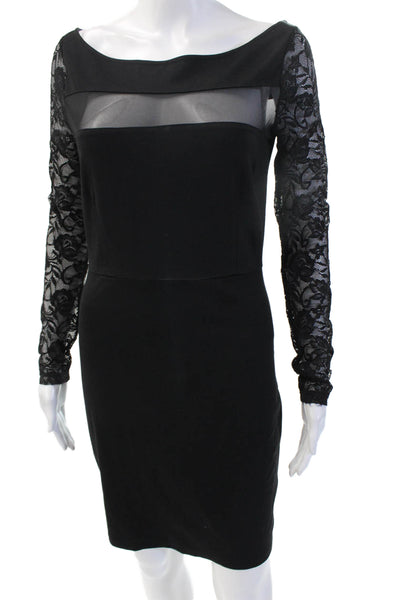 BB Dakota Womens Bodycon Sheath Black Long Sleeve Mid Calf Dress Size S
