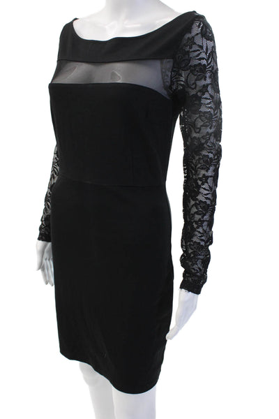 BB Dakota Womens Bodycon Sheath Black Long Sleeve Mid Calf Dress Size S