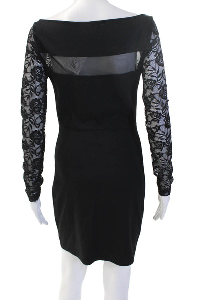 BB Dakota Womens Bodycon Sheath Black Long Sleeve Mid Calf Dress Size S