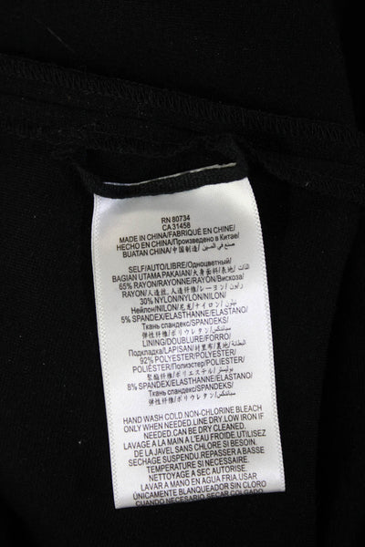 BCBGMAXAZRIA Women Bodycon Sheath Dress Black V-Neck Short Sleeve Midi Size XS