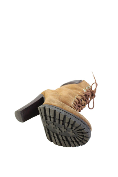 BCBGeneration Womens Lace Up Lined Combat Booties Brown Size 7.5
