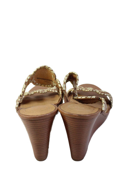 Jack Rogers Womens Open Toe Slip On Strap Heels Nude Size 7.5