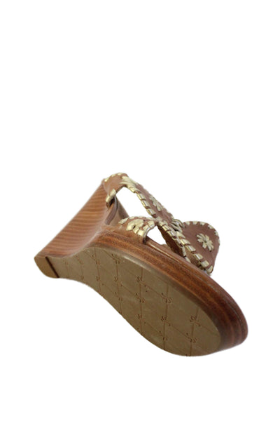Jack Rogers Womens Open Toe Slip On Strap Heels Nude Size 7.5