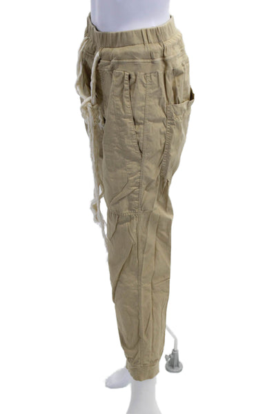 Bassike Womens Beige Jogger Sweatpants Drawstring 100% Cotton Army Size S