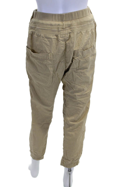 Bassike Womens Beige Jogger Sweatpants Drawstring 100% Cotton Army Size S