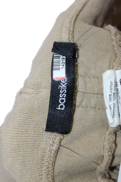 Bassike Womens Beige Jogger Sweatpants Drawstring 100% Cotton Army Size S
