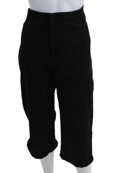 Roucha Women Black Cropped Capri High Rise Jeans Size S